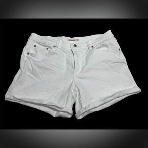 Levi's White Jean Shorts with Stretch Denim and Minimal Styling